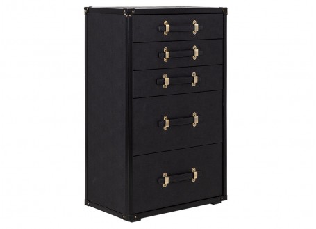 Chest of drawers Cap Horn 5 drawers - Black in shagreen