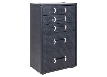 Chest of drawers Cap Horn 5 drawers - Black quilted