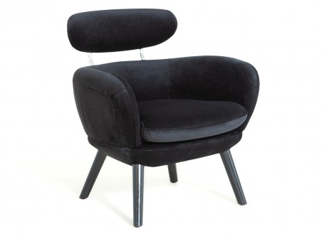 Fauteuil club Rubis - velours noir