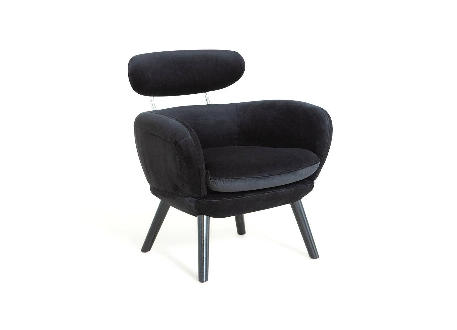 Fauteuil club Rubis - velours noir