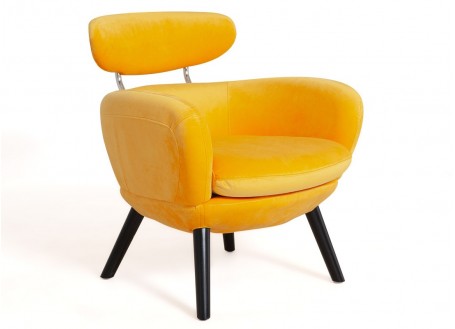 Fauteuil Rubis - velours jaune