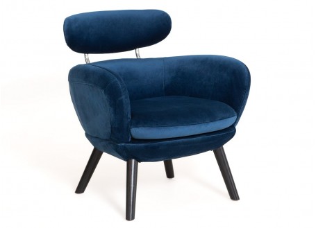 Fauteuil Rubis - velours bleu nuit