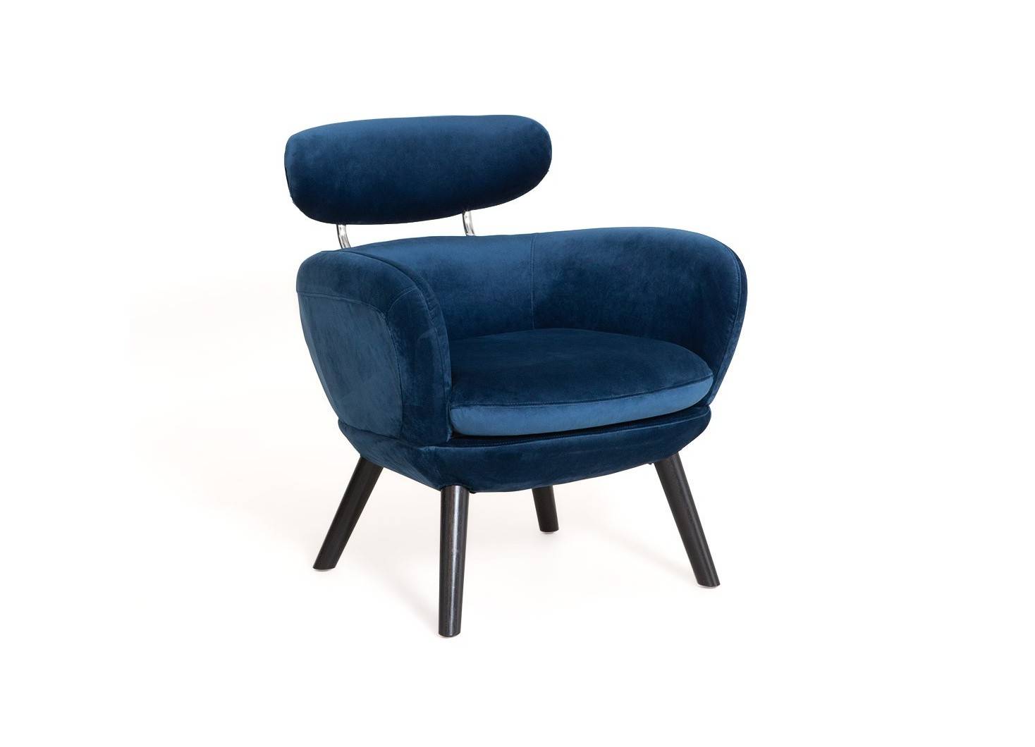 Fauteuil club Rubis - velours bleu nuit