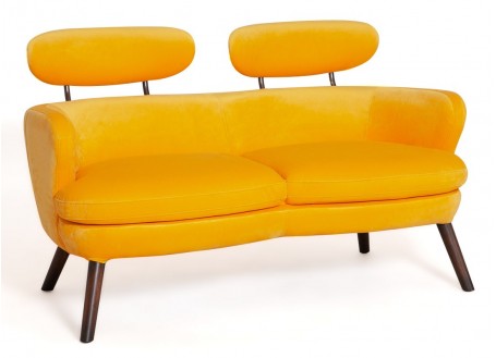 Sofa Rubis - 2 seater - Orange-yellow velvet