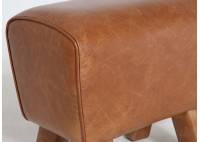 Banc cheval d'arçon en cuir Columbia Brown