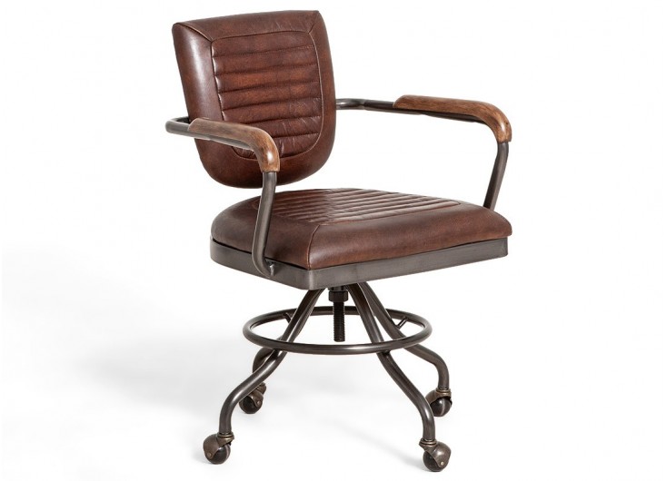 Fauteuil De Bureau Vintage Cuir Marron