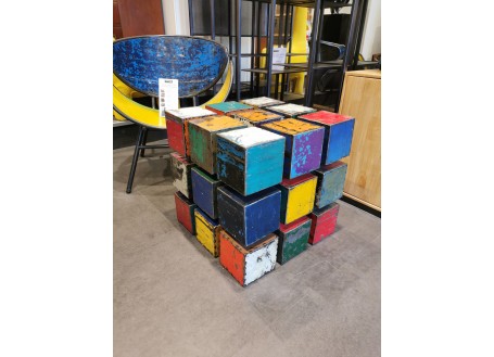 Coffee table Rubic’s Cube en bidon recyclé made in recycled oil can - Arts & crafts
