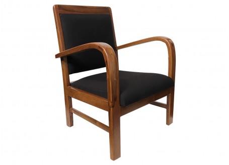 Fauteuil colonial - tissu noir