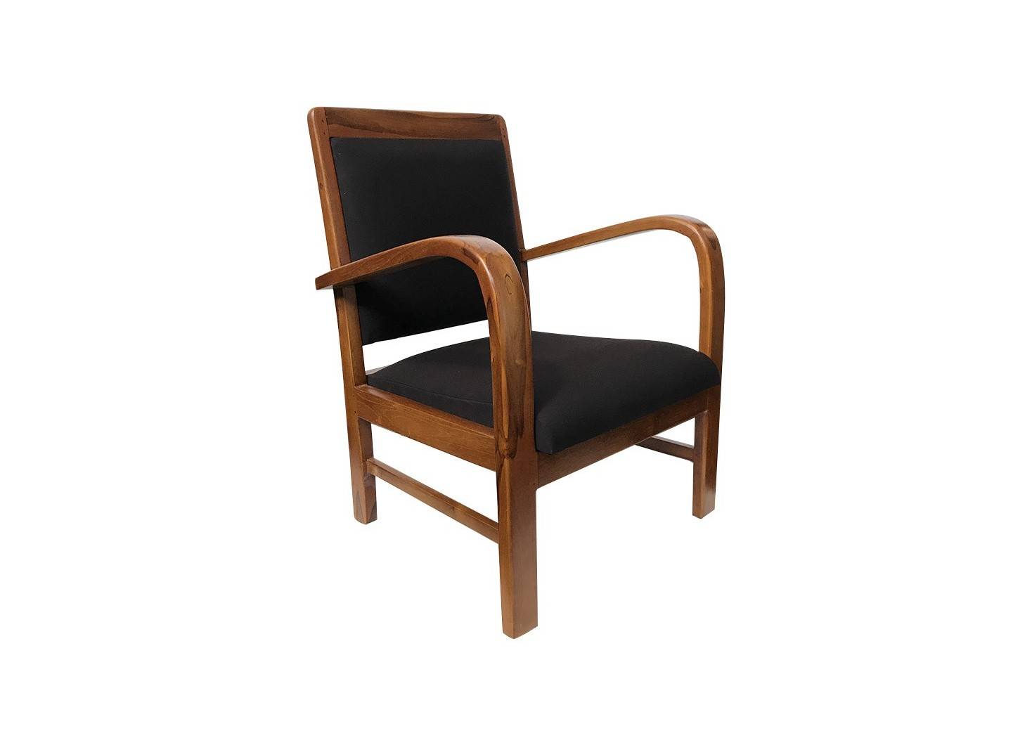 Fauteuil colonial - tissu noir