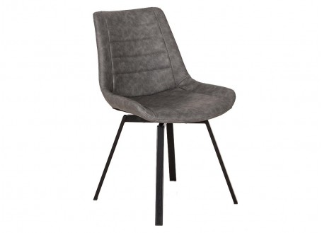 Chaise pivotante Billie - Simili cuir gris