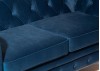 Canapé Chesterfield en velours bleu nuit - 1m80 / 2 places