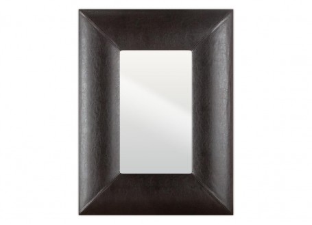 Rectangular mirror Texas black leather look - 75 x 100 cm