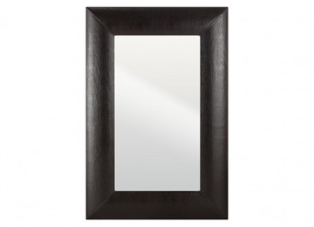 Rectangular mirror Texas black leather look - 100 x 150 cm