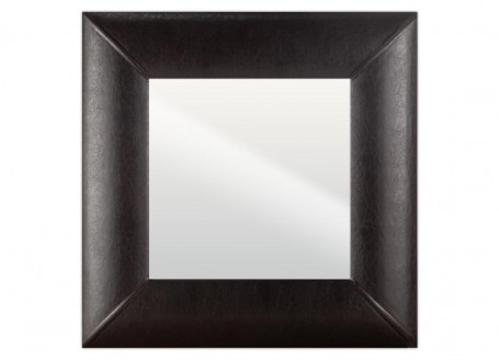 Square mirror Texas black leather look - 100 cm