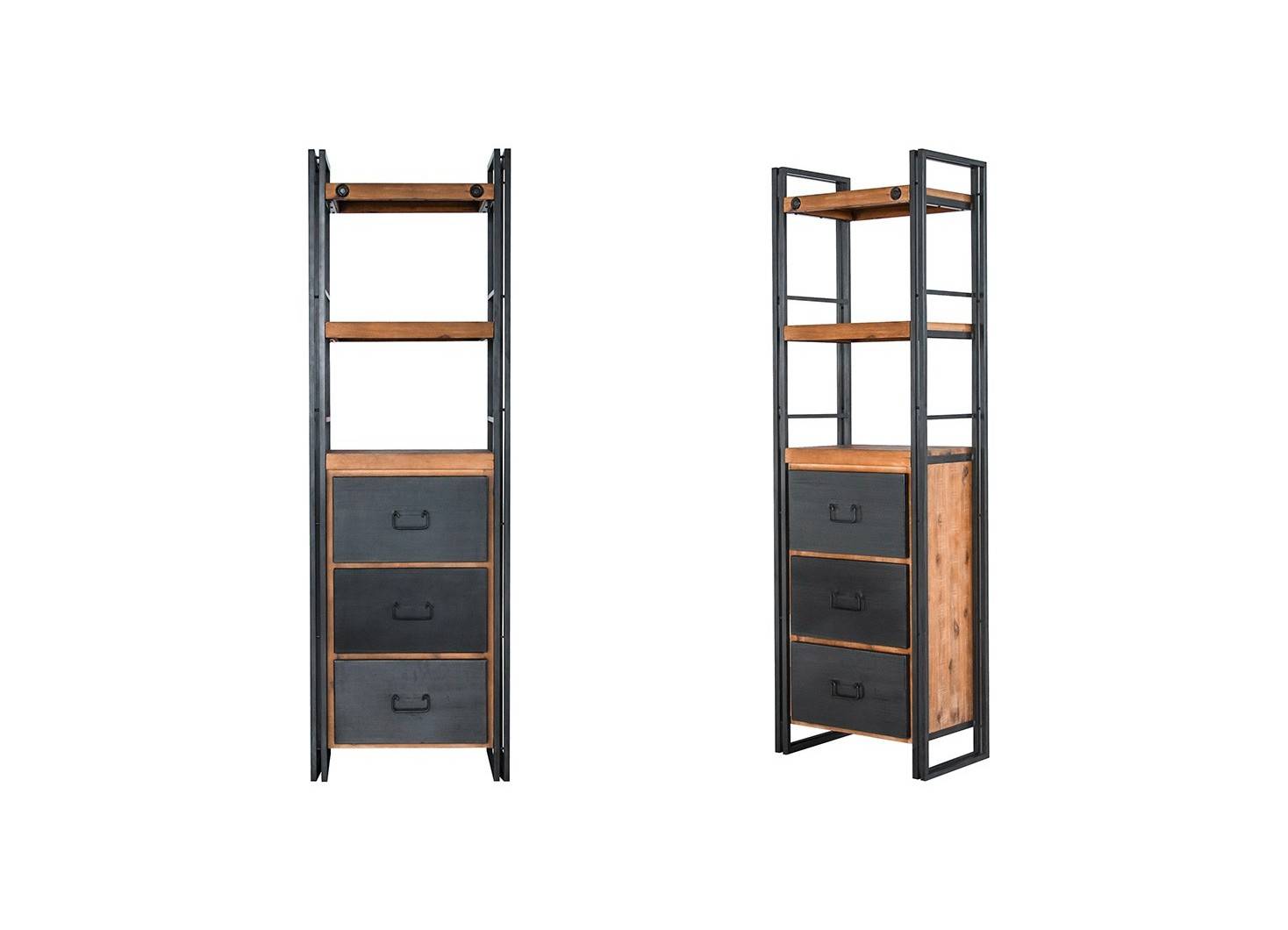 Indus Bookcase 3 Drawers And, Etagere Bookcase With Drawers