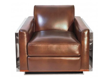 Napoli armchair - Brown leather