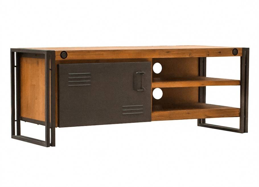 TV stand multimedia industrial City - 1 door and 2 recess