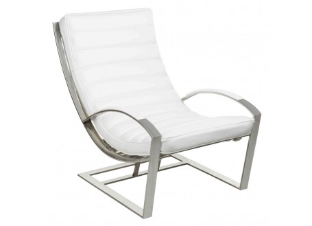 Fauteuil relax Madrid - Cuir blanc