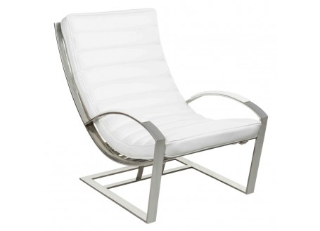 Fauteuil Madrid - cuir blanc