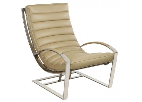 Fauteuil relax Madrid - Cuir beige