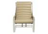Easy chair in metal and beige leather