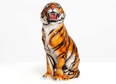 Statue of a ceramic tiger