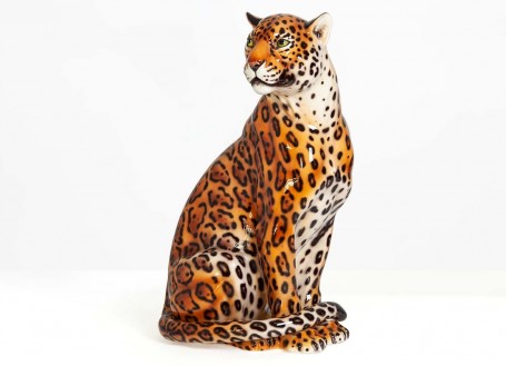 Statue of a ceramic panther