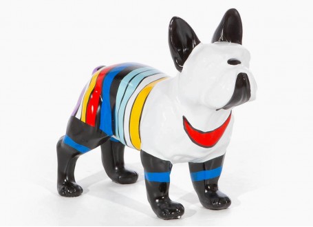 Statue of a French bulldog in resin