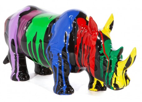 Statue of a rhinoceros in resin