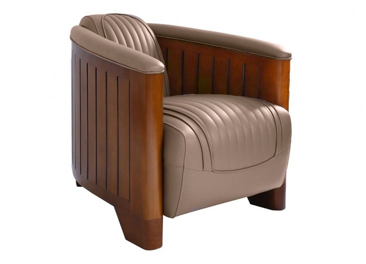 Canoë armchair - taupe leather