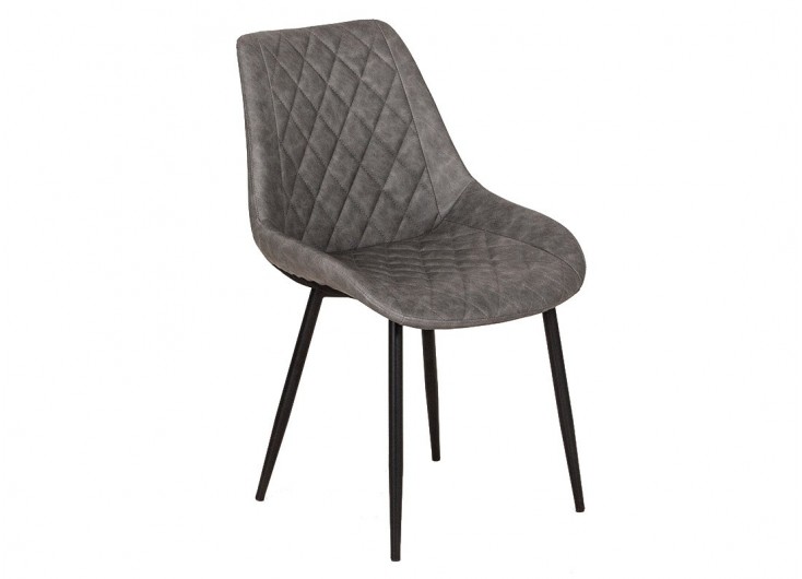 Chaise matelassée Dora - Simili cuir gris