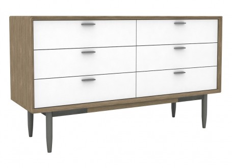 White chest of drawers Alba - 6 drawers