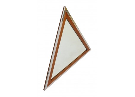 Miroir delta - triangulaire / finition noyer