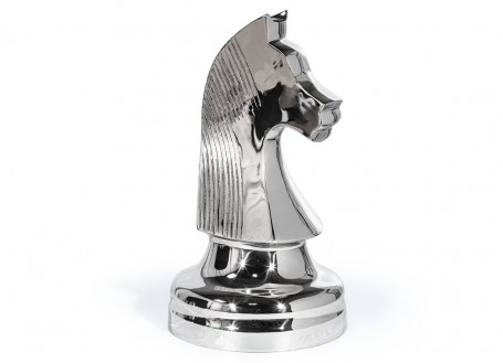 Chrome horse chess piece