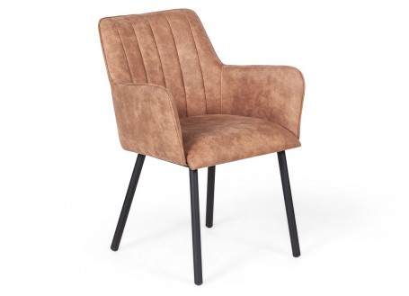 Fauteuil Peter en microfibre marron