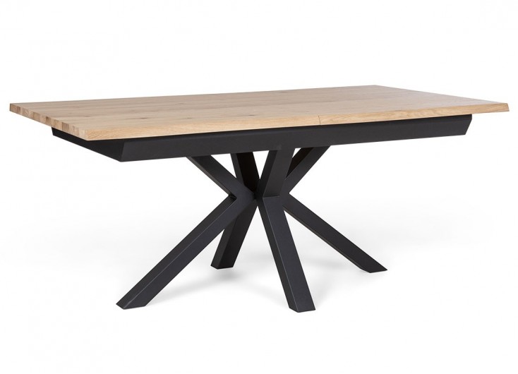 Table repas extensible 160 en chêne et métal