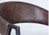 Chair Chester - Brown leather and black metal