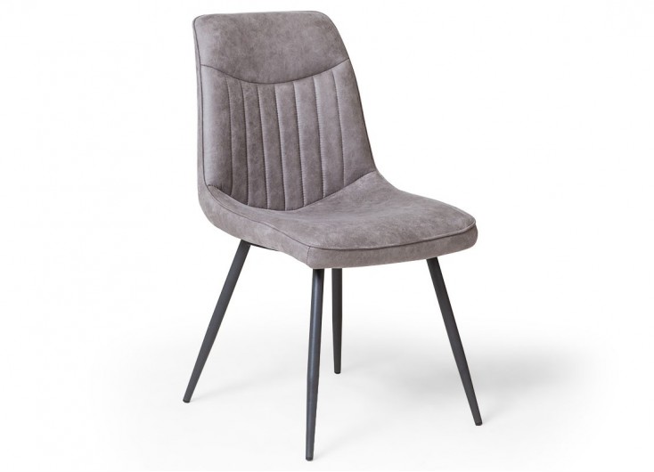 Chaise Noémie - Microfibre grise