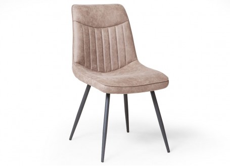 Chaise Noémie - Microfibre beige taupe