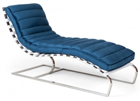 Chaise longue Lounge - Velours bleu