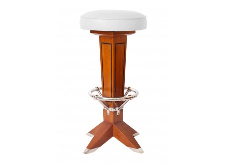 Canoë barstool - White leather