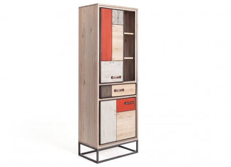 Industrial furniture cabinet in wood and metal