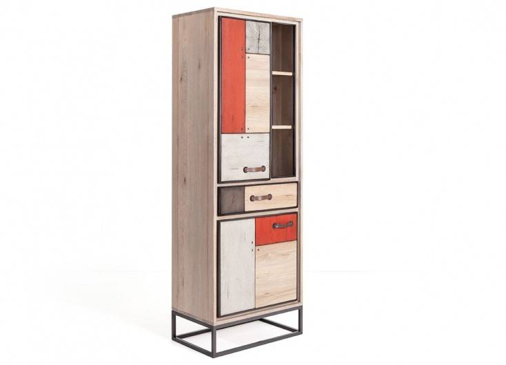 Industrial furniture cabinet in wood and metal