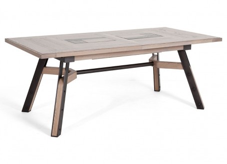 Patchwork extendable dining table in Wood and metal