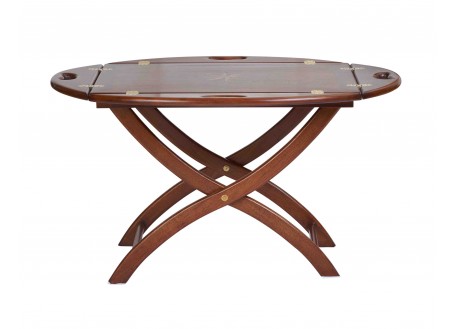 Oval marine coffee table - Walnut finish