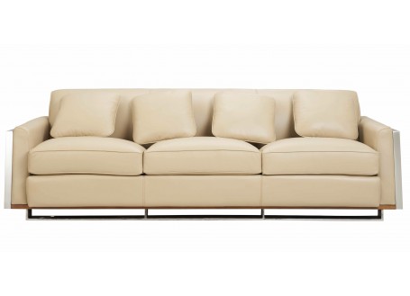 Napoli Art deco sofa in beige leather