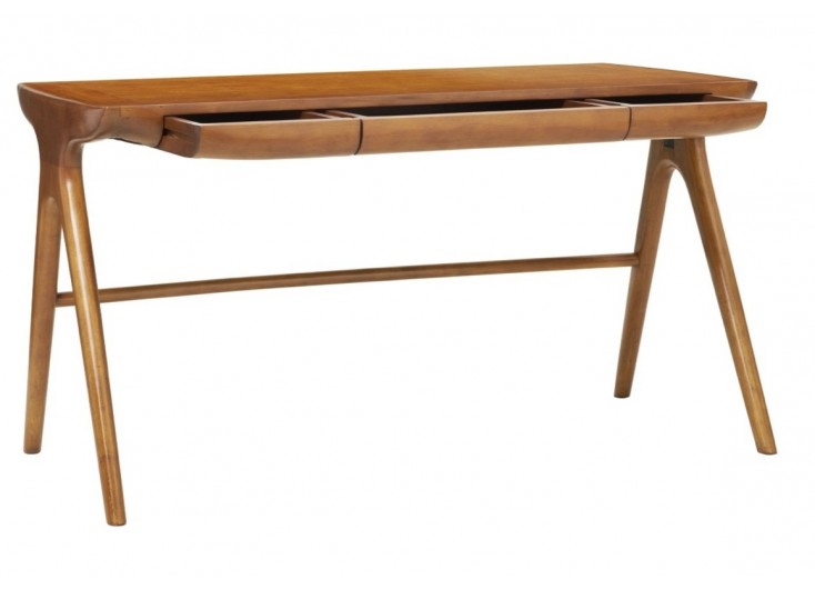 Grand bureau avec 3 tiroirs d'inspiration scandinave en bois