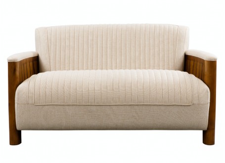 Cognac sofa - 3 seaters - Beige fabric