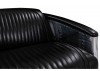 Black aviator settee - leather and aluminium 
