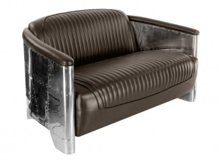 Aviator sofa - 3 seaters - Dark brown leather